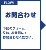 FLOW1 お問い合わせ 下記のフォーム又は、お電話にてお問合わせください。